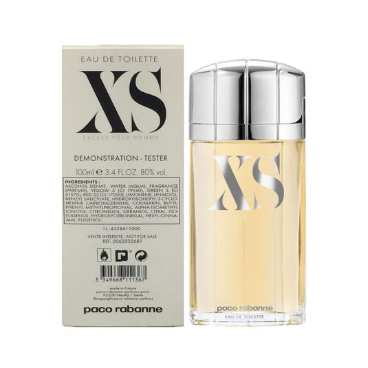 XS Pour Homme by Paco Rabanne EDT Men - Old Packaging Tester 3.4 Oz 100 ml