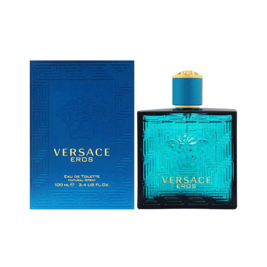 Versace Eros EDT Men 3.4 100 ml - With invigorating notes of mint, green apple, and tonka bean, this fragrance embodies strength