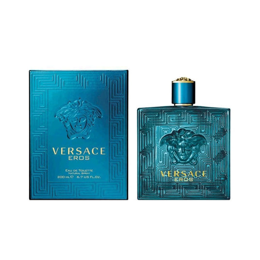 Versace Eros EDT Men 6.7 Oz 200 ml - With invigorating notes of mint, green apple, and tonka bean, this fragrance embodies strength