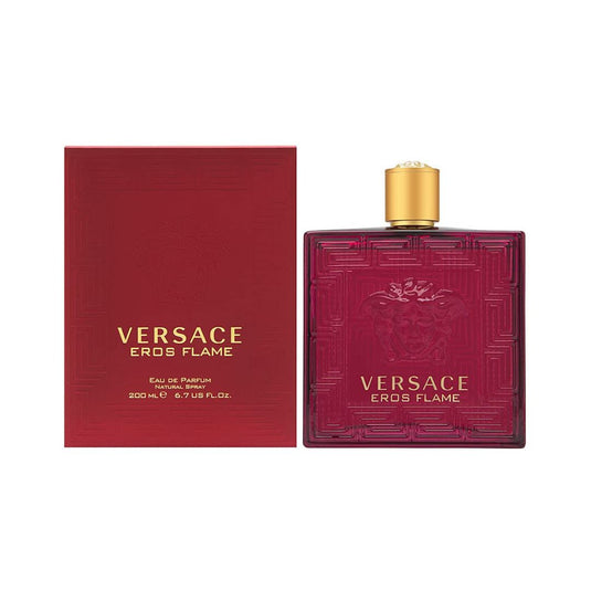 Versace Eros Flame EDP Men 6.7 Oz 200 ml - Featuring bold notes of citrus, black pepper, and tonka bean, this intense fragrance embodies strength